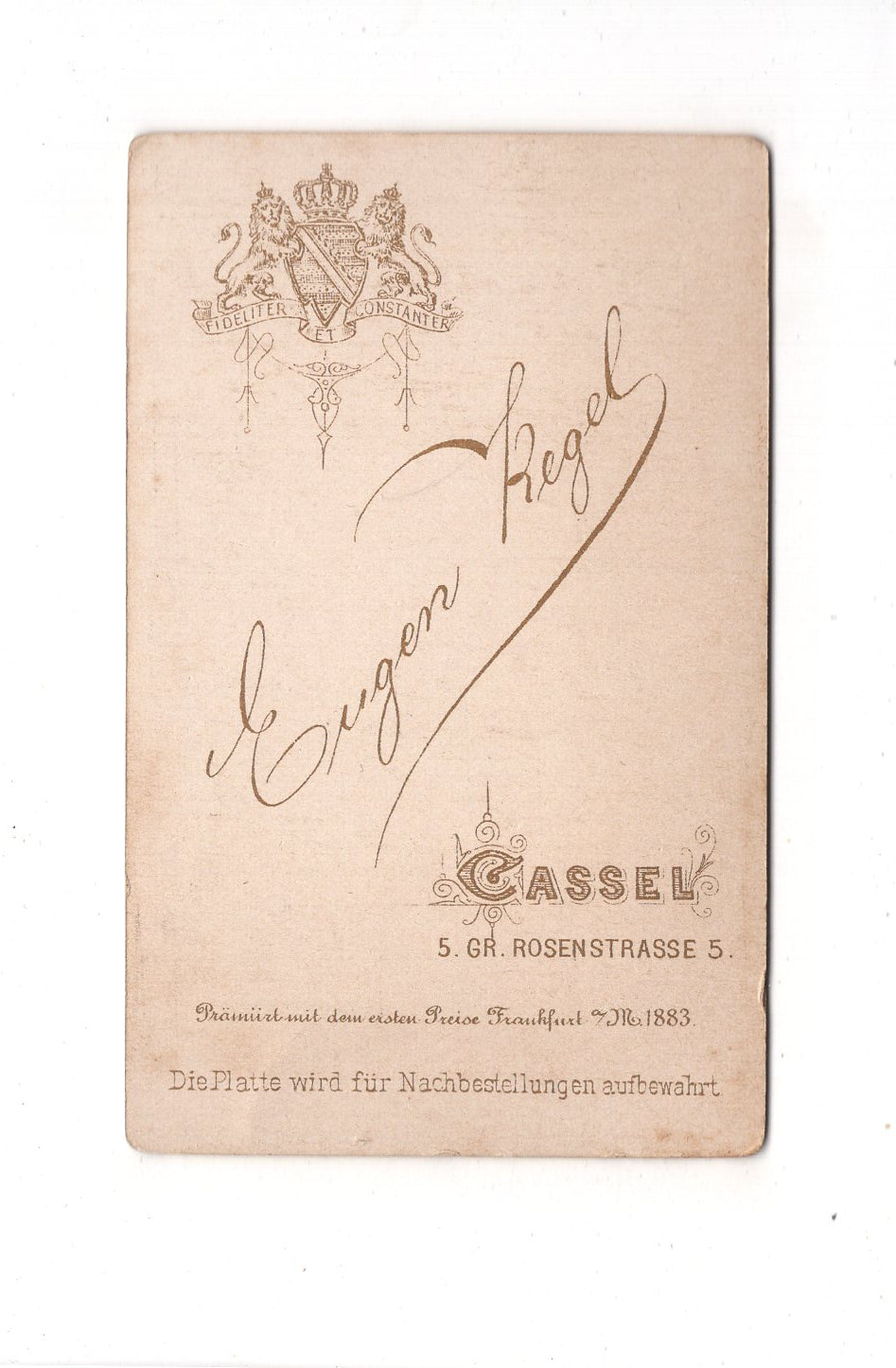 Fotografie Herrenportrait - Kassel 1880er / CDV C1-25