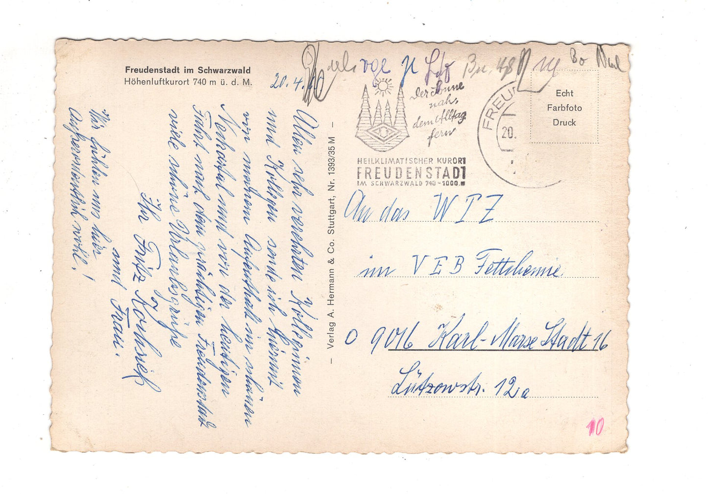 Ansichtskarte Freudenstadt im Schwarzwald / J1-69