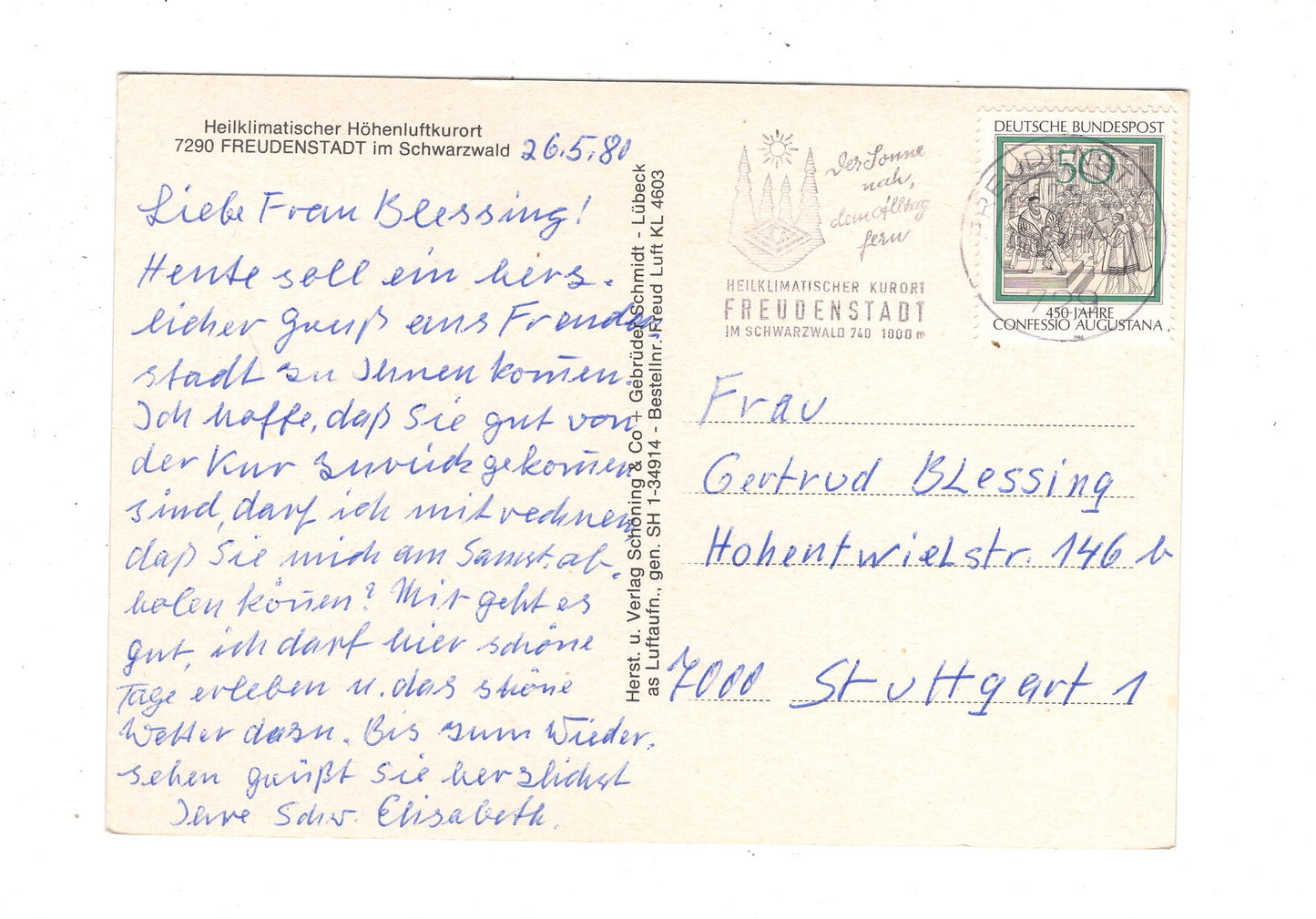 Ansichtskarte Freudenstadt im Schwarzwald / J1-69