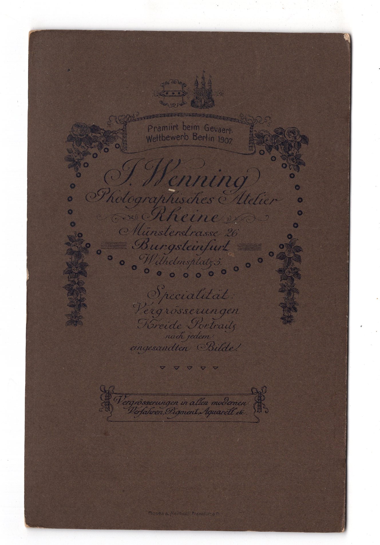 Fotografie Feines Paar - Rheine / Burgsteinfurt 1900er