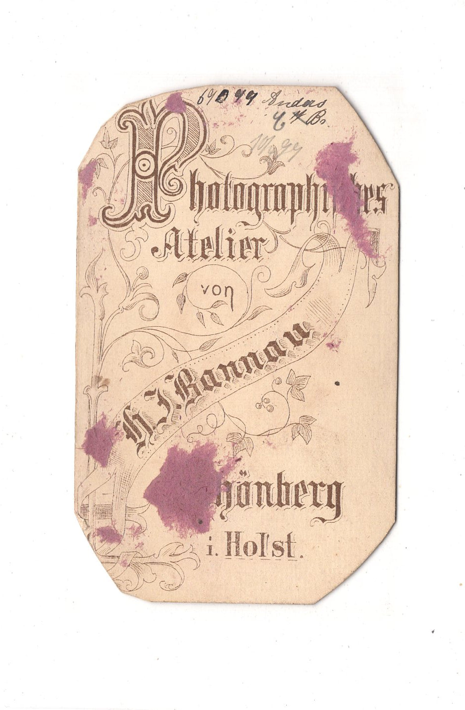 Fotografie Herrenportrait - Schönberg in Holstein 1870er / CDV C1-25