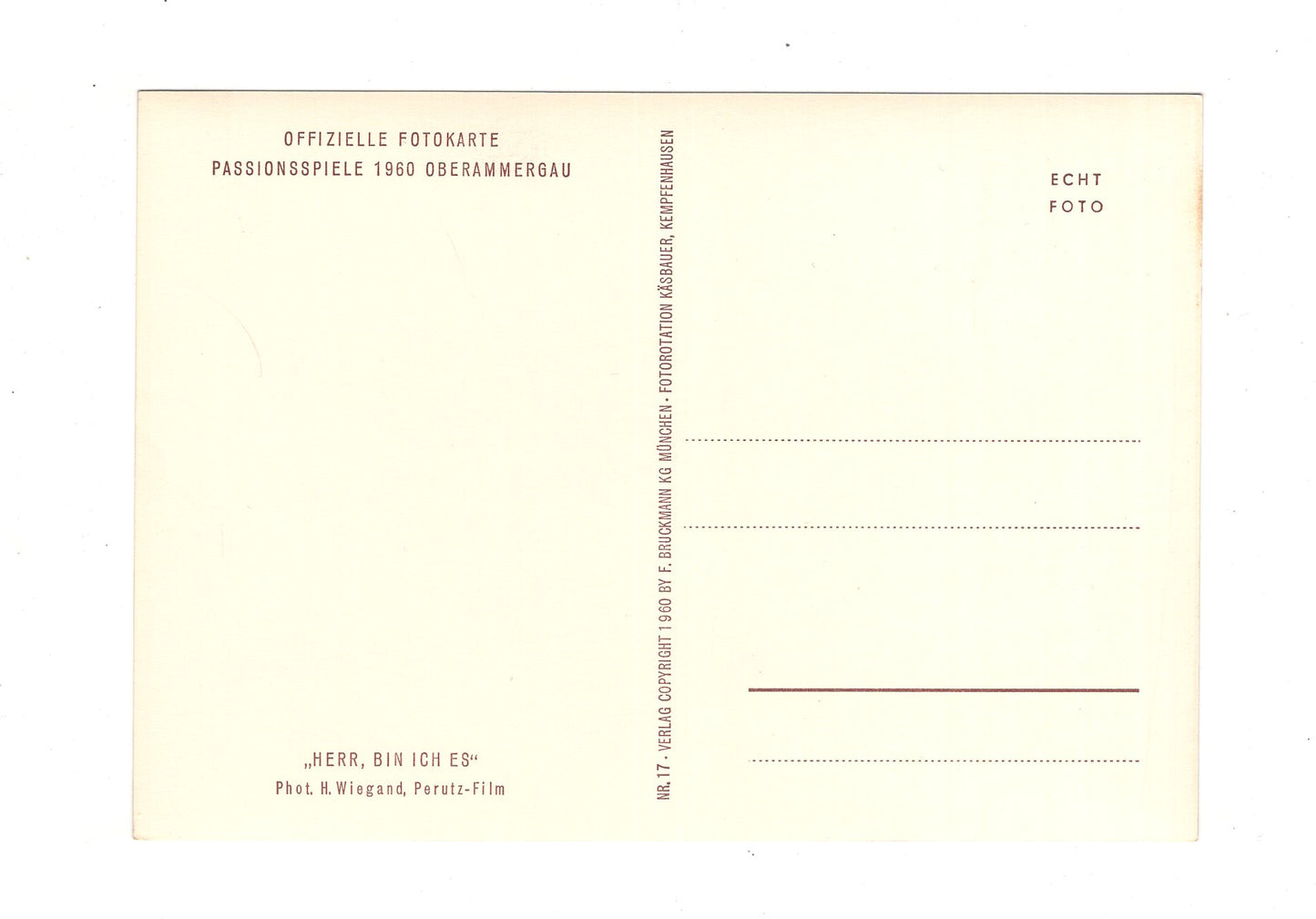 Ansichtskarte Passionsspiele Oberammergau 1960 / Herr, bin ich es