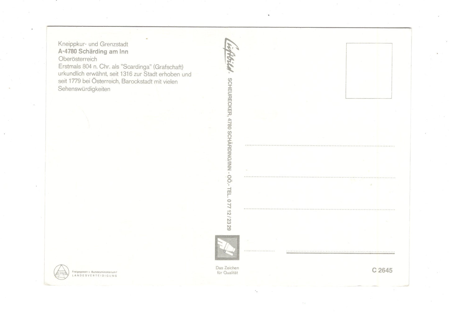 Ansichtskarte Schärding am Inn / / Oberösterreich / Österreich