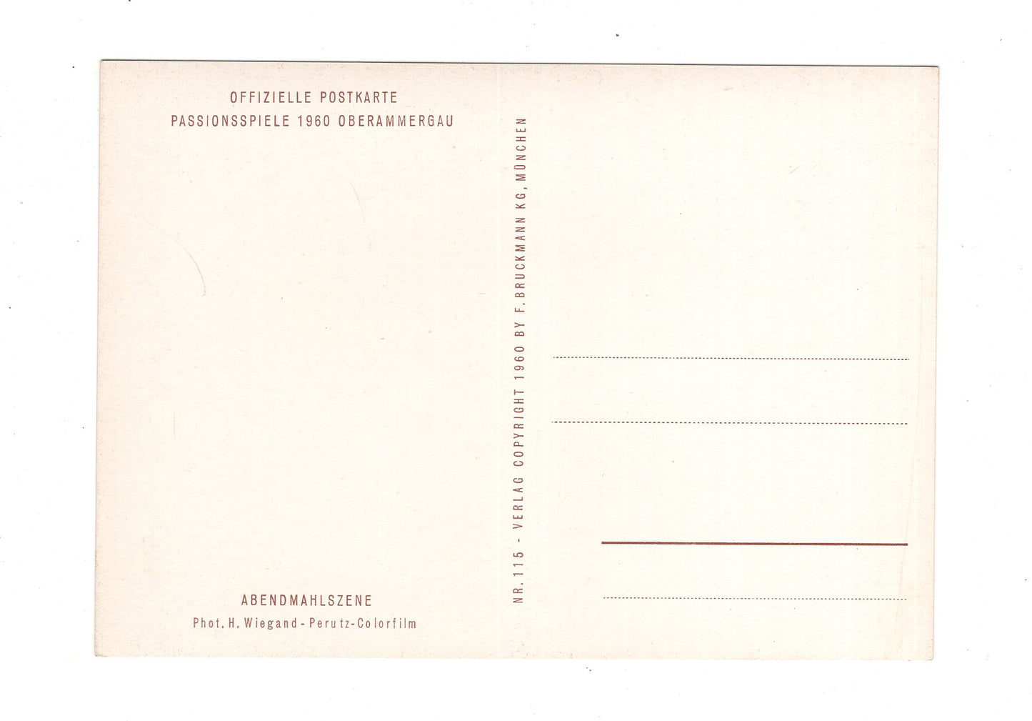 Ansichtskarte Passionsspiele Oberammergau 1960 / Abendmahlszene