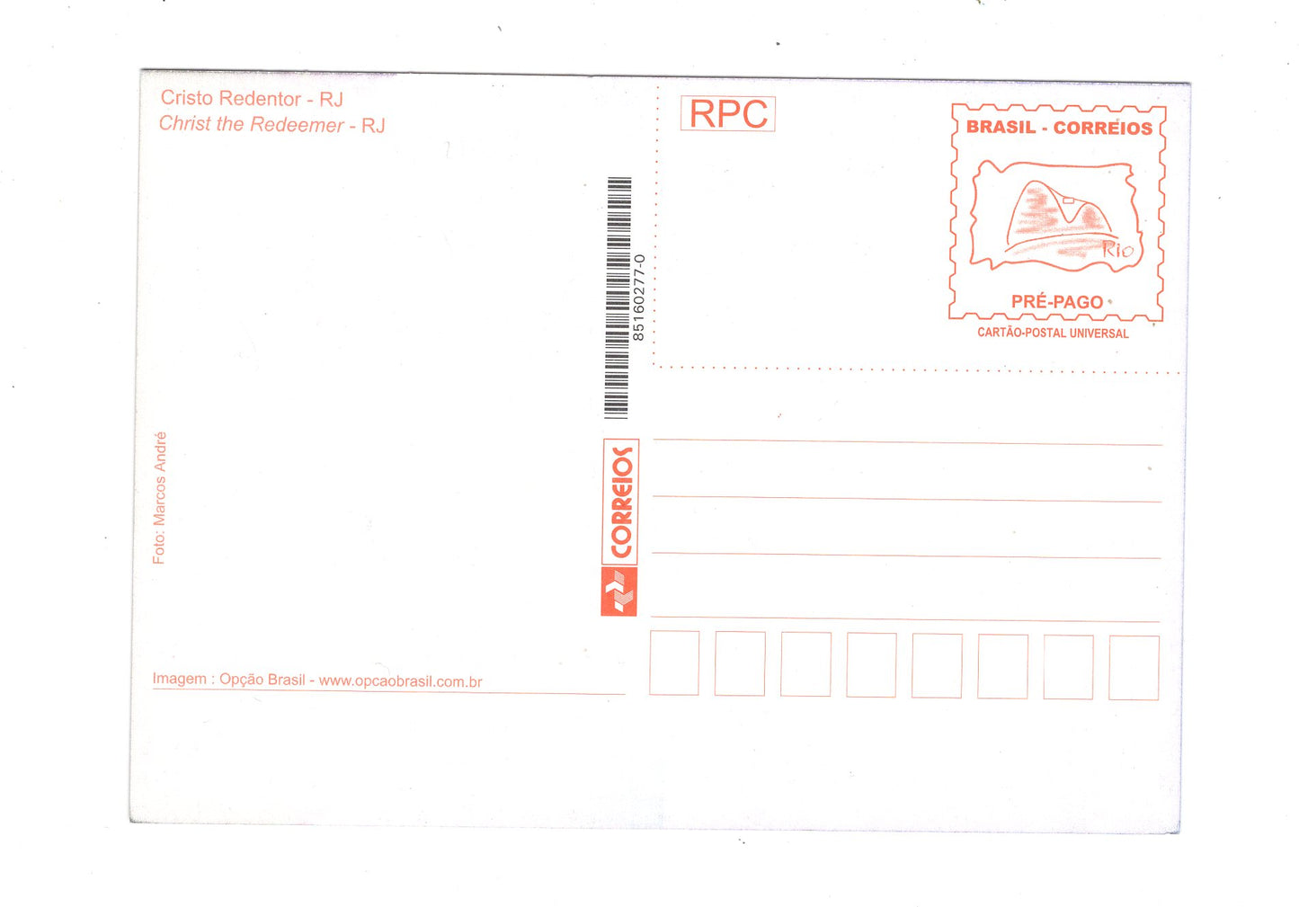 Ansichtskarte Cristo Redentor / Brasilien