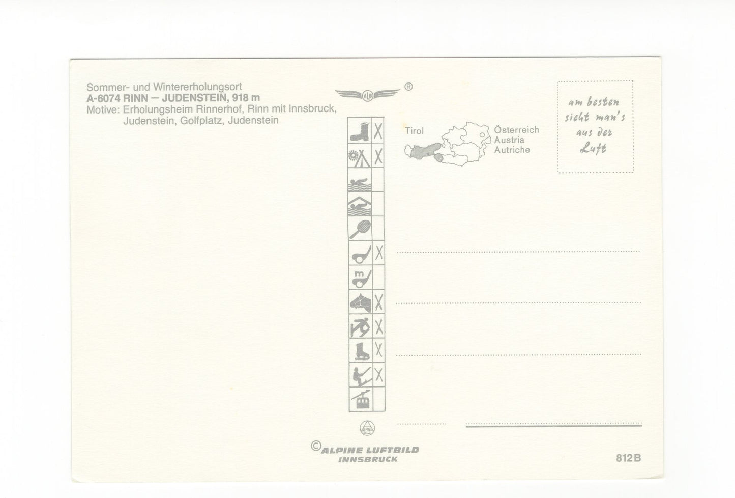 Ansichtskarte Rinn-Judenstein / Tirol / Österreich
