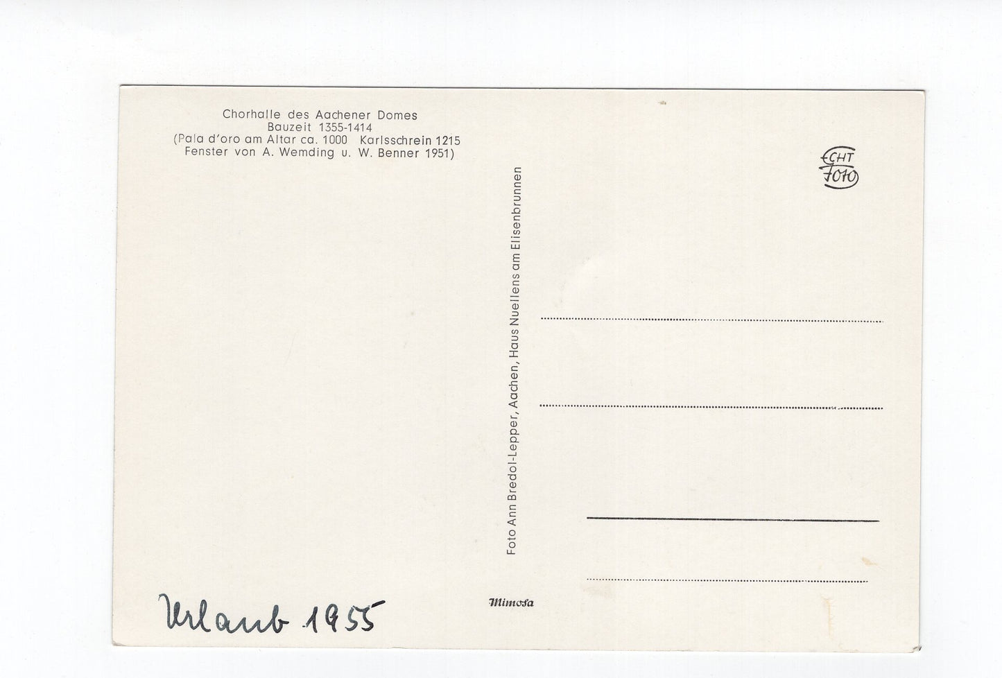 Ansichtskarte Aachen / Dom / Chorhalle