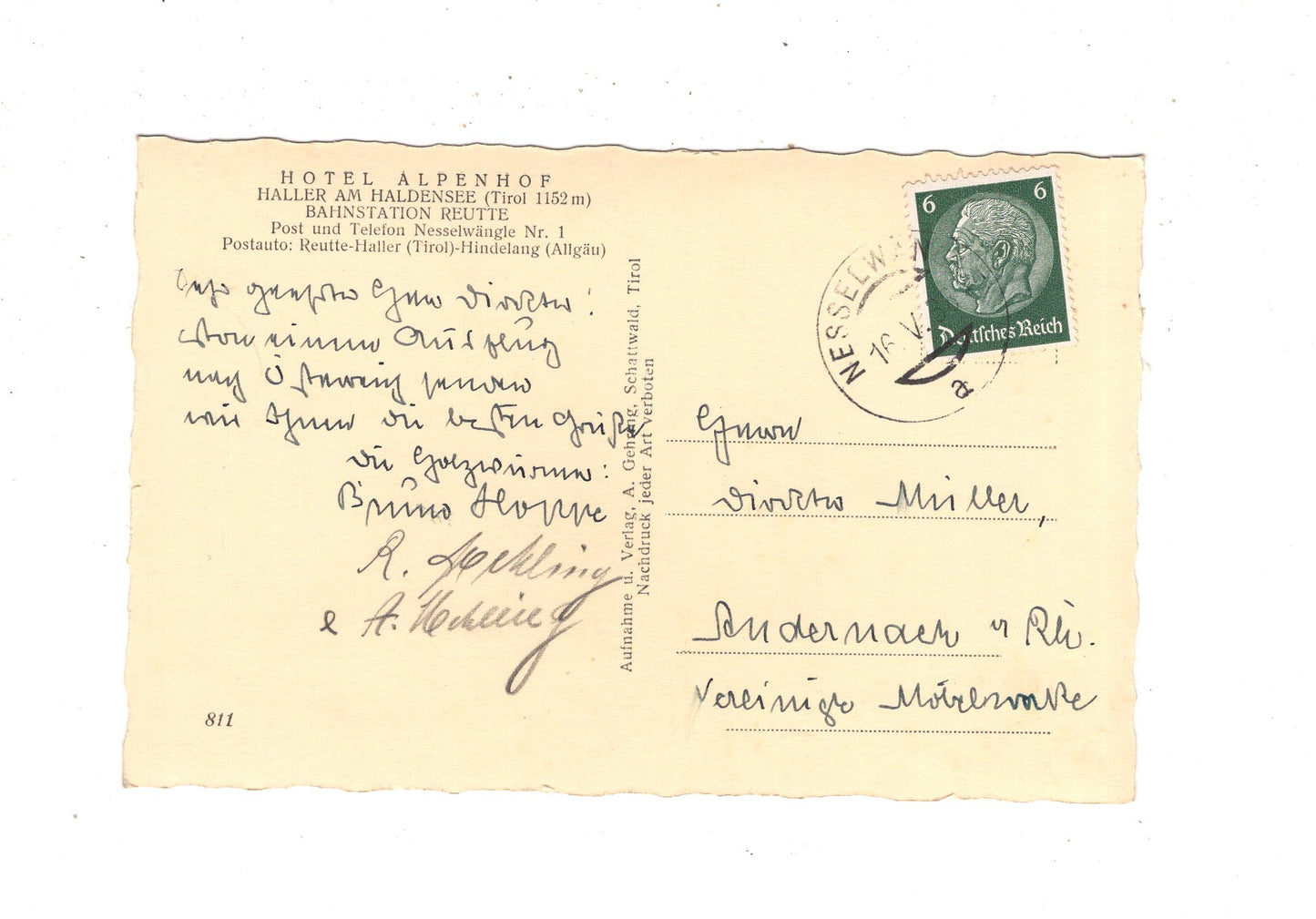 Ansichtskarte Hotel Alpenhof / Haller am Haldensee / Tirol / Österreich