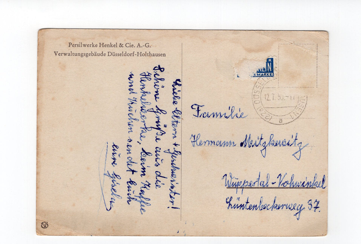 Ansichtskarte Düsseldorf-Holthausen / Persilwerke Henkel & Cie