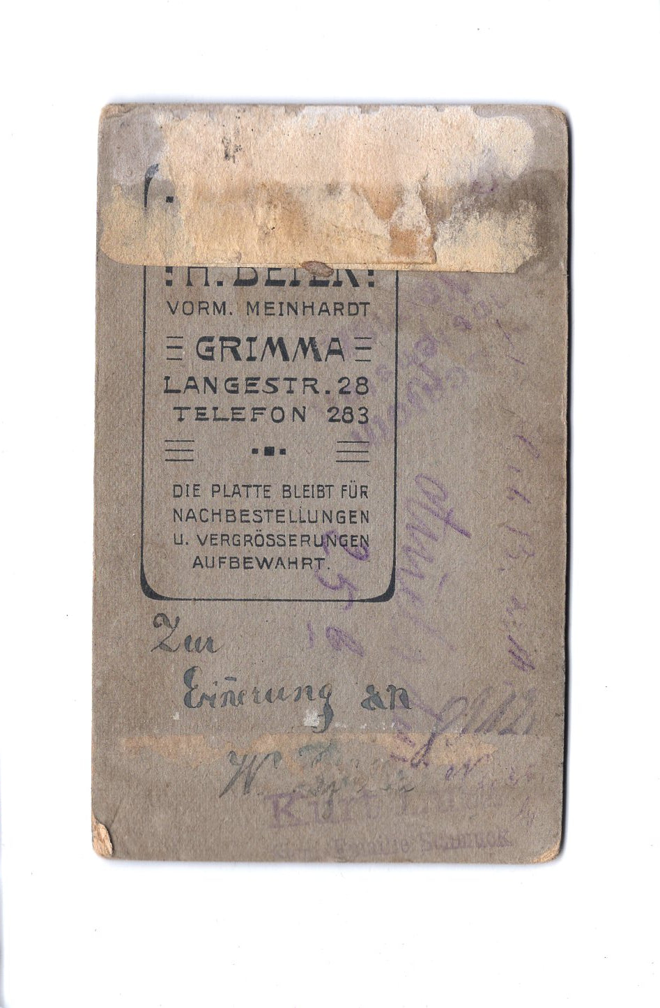 Fotografie Herrenportrait - Grimma 1910er