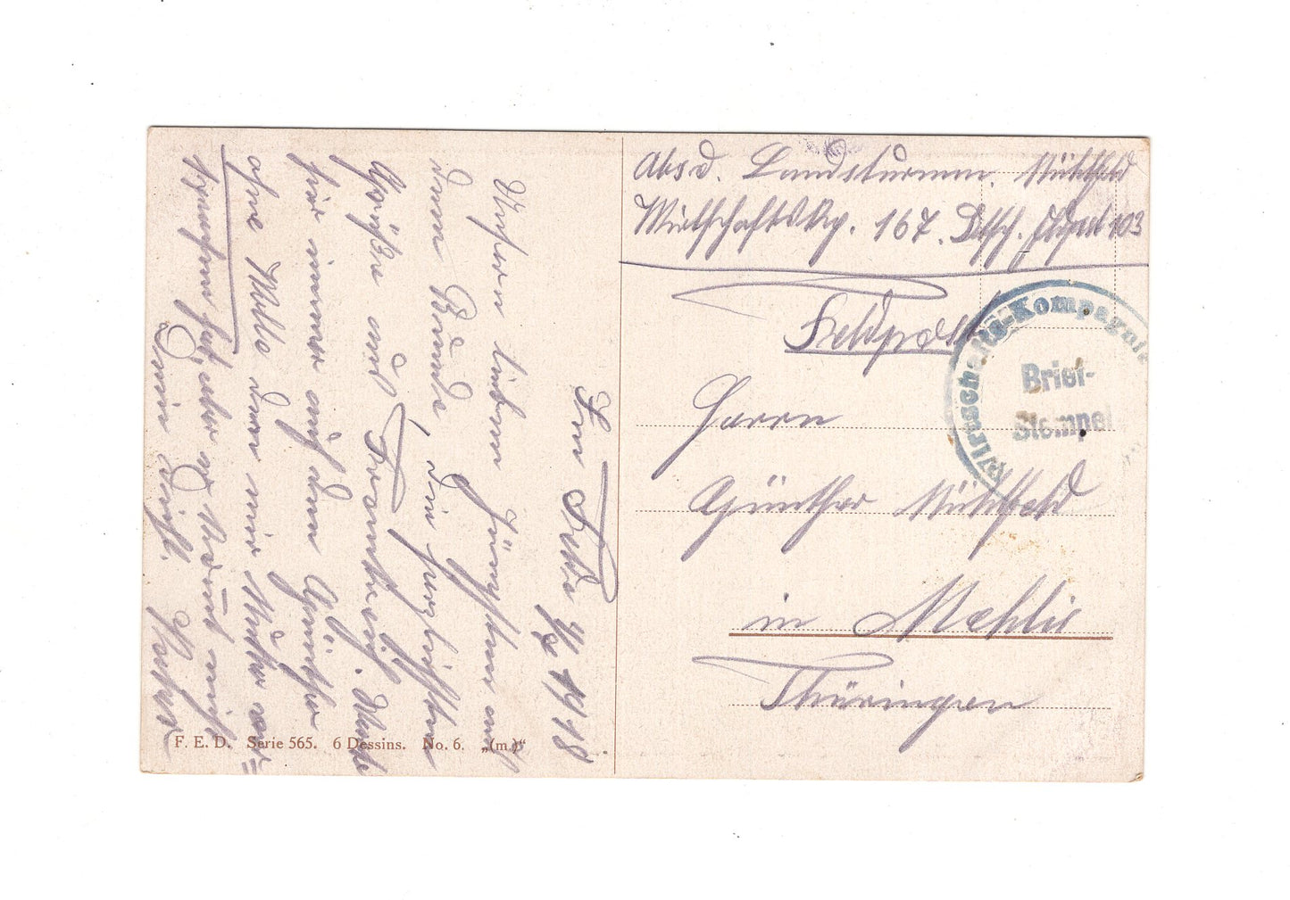 Ansichtskarte / Feldpost / Patriotische Karte - 1918