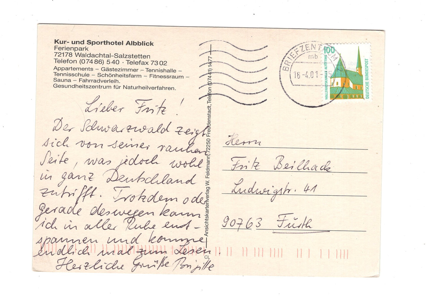 Ansichtskarte Kur- und Sporthotel Albblick / Waldachtal-Salzstetten