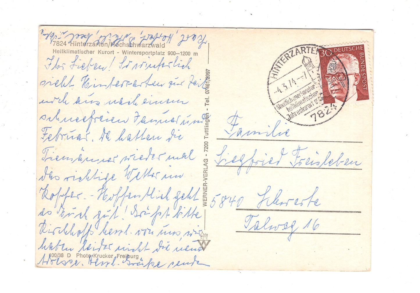 Ansichtskarte Hinterzarten / Hochschwarzwald / J1-70