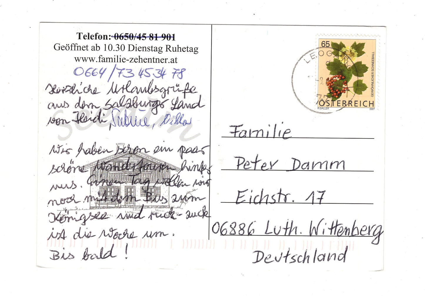 Ansichtskarte Gastwirtschaft Seealm / Leogang / Österreich