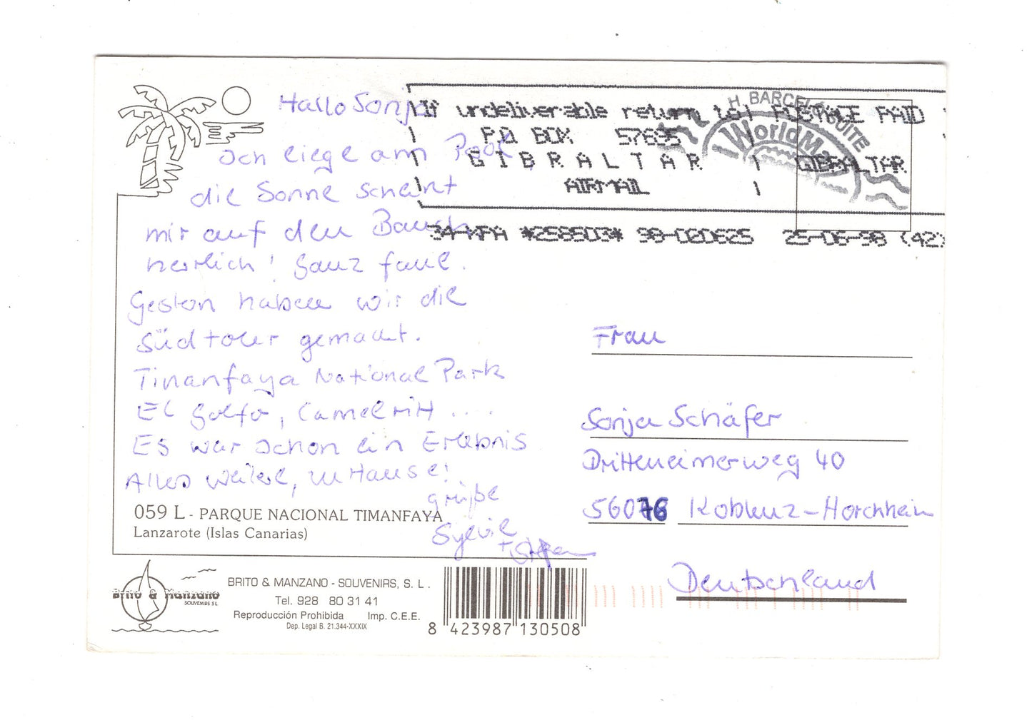 Ansichtskarte Lanzarote / Timanfaya / Spanien