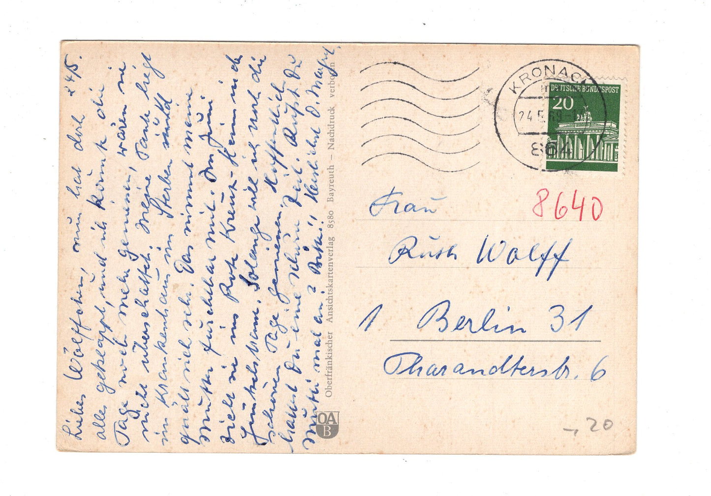 Ansichtskarte Kronach im Frankenwald / H1-59