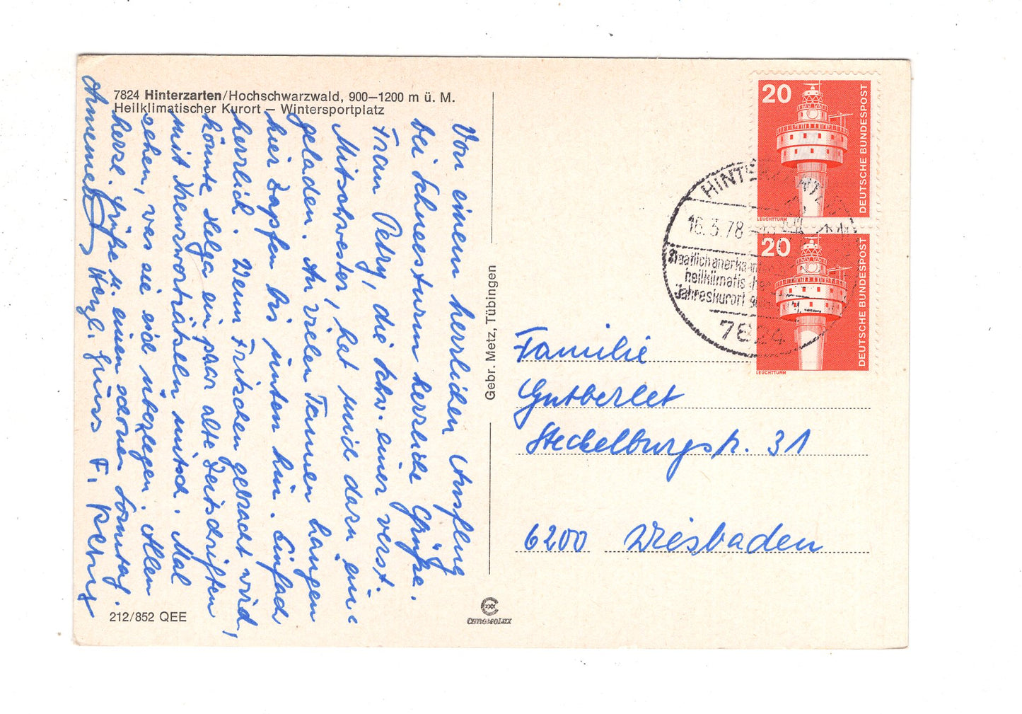 Ansichtskarte Hinterzarten / Hochschwarzwald / J1-70