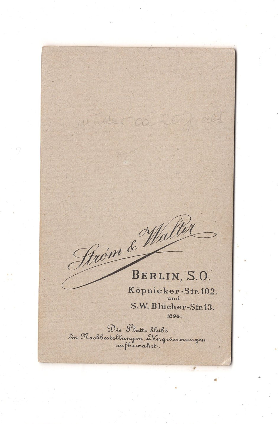 Fotografie Damenportrait - Berlin 1898