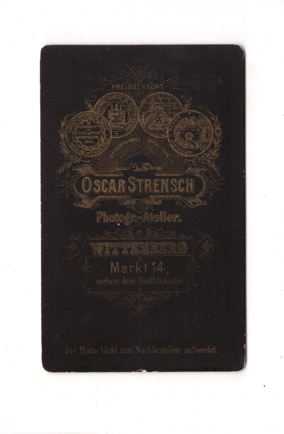 Fotografie Herrenportrait - Wittenberg 1880er / CDV C1-26