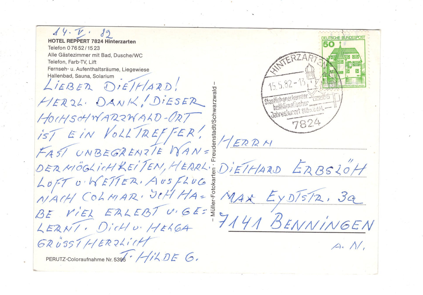 Ansichtskarte Hinterzarten / Hochschwarzwald / Hotel Reppert / J1-70