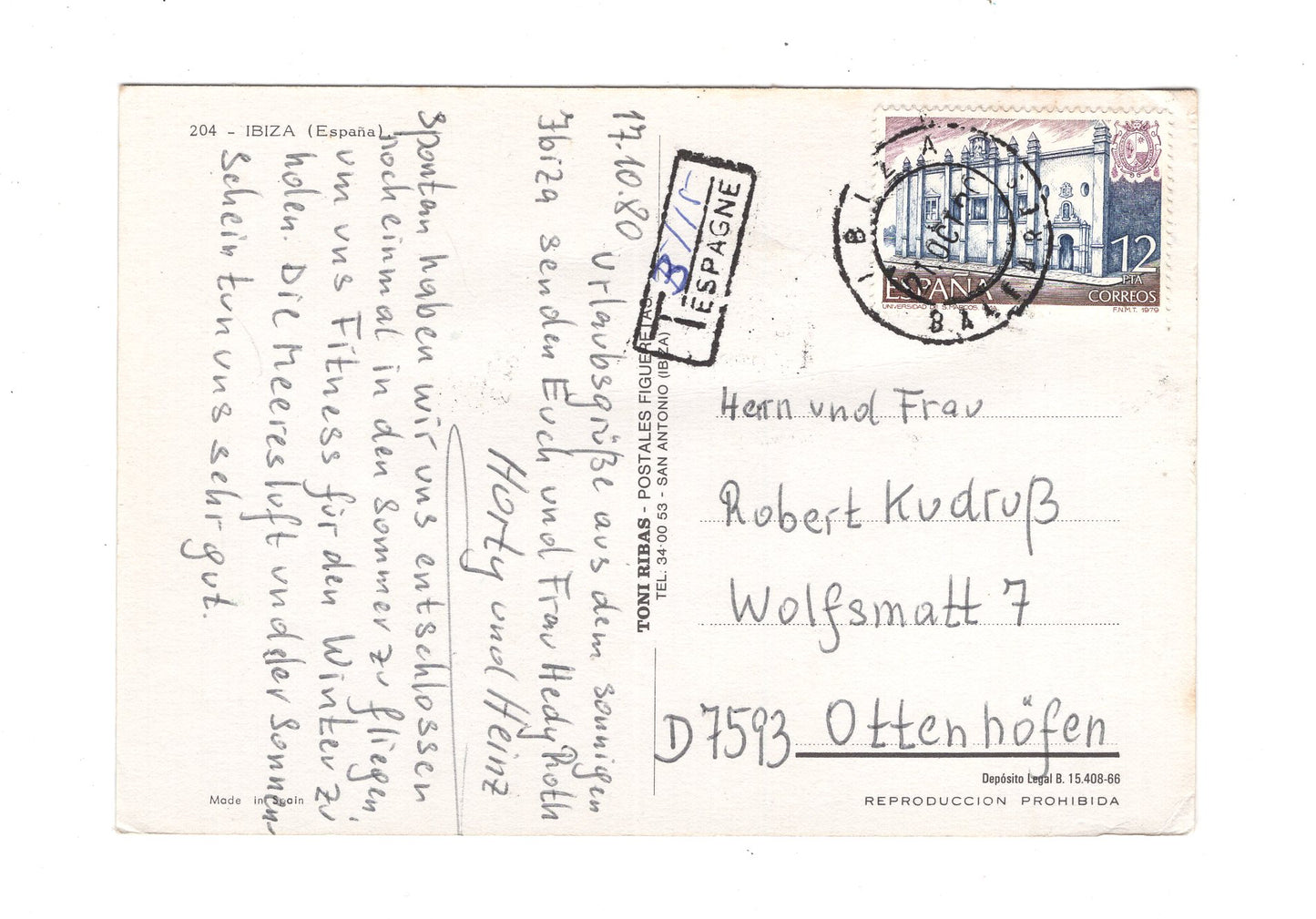 Ansichtskarte Ibiza / Spanien