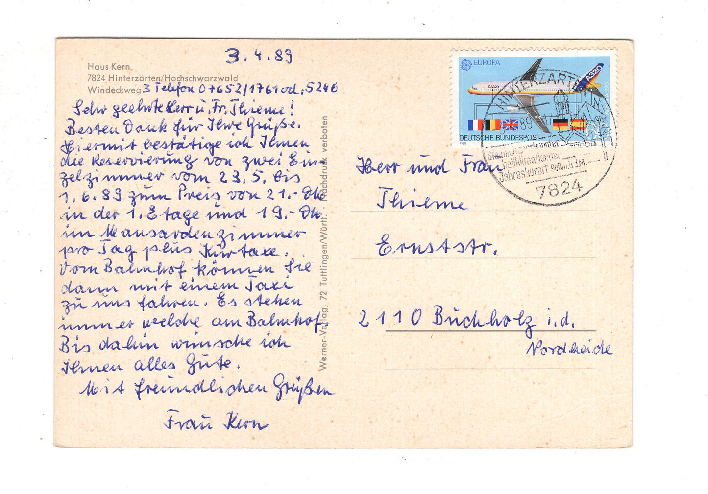 Ansichtskarte Hinterzarten / Hochschwarzwald / Haus Kern / J1-70