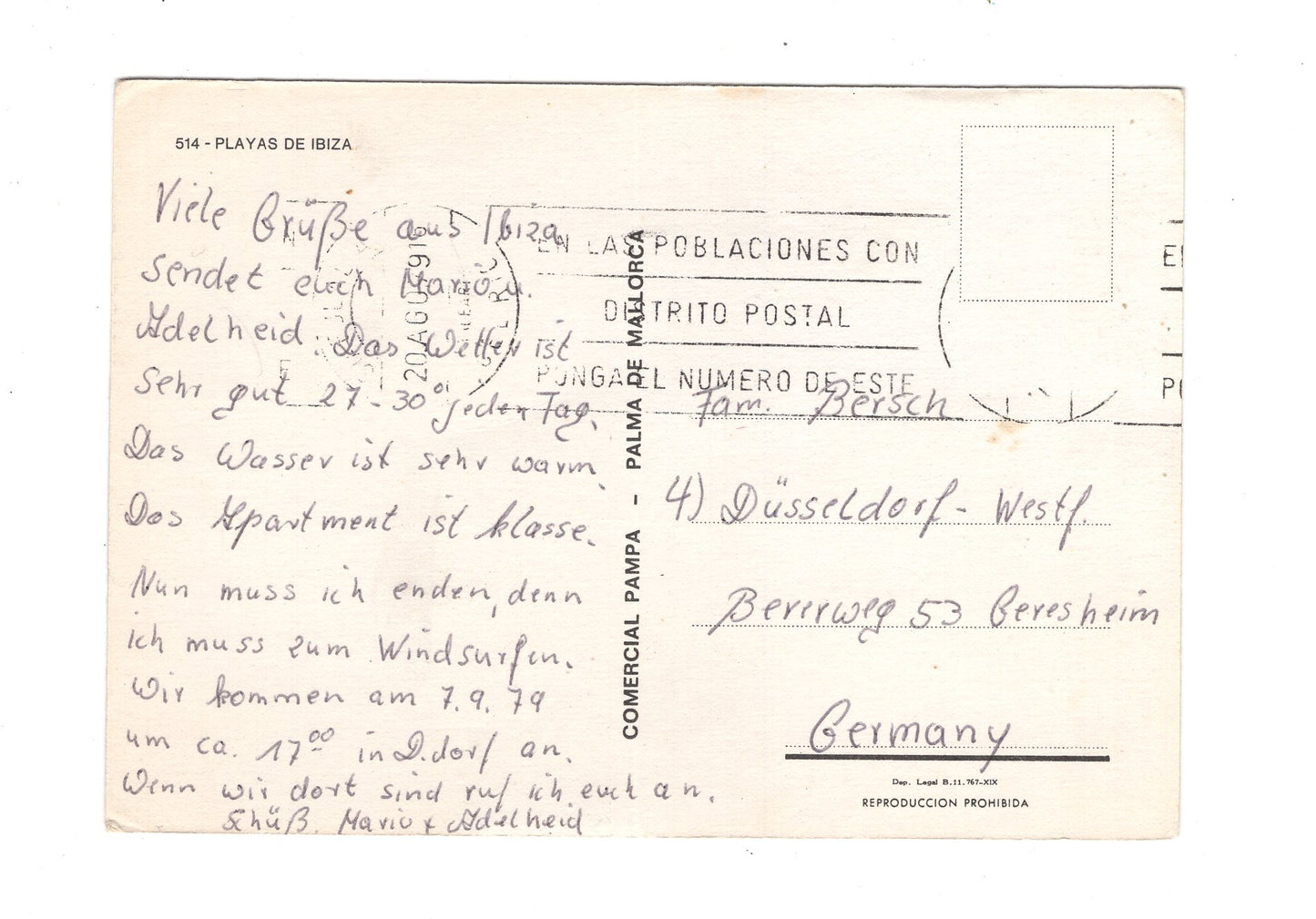 Ansichtskarte Playas de Ibiza / Spanien