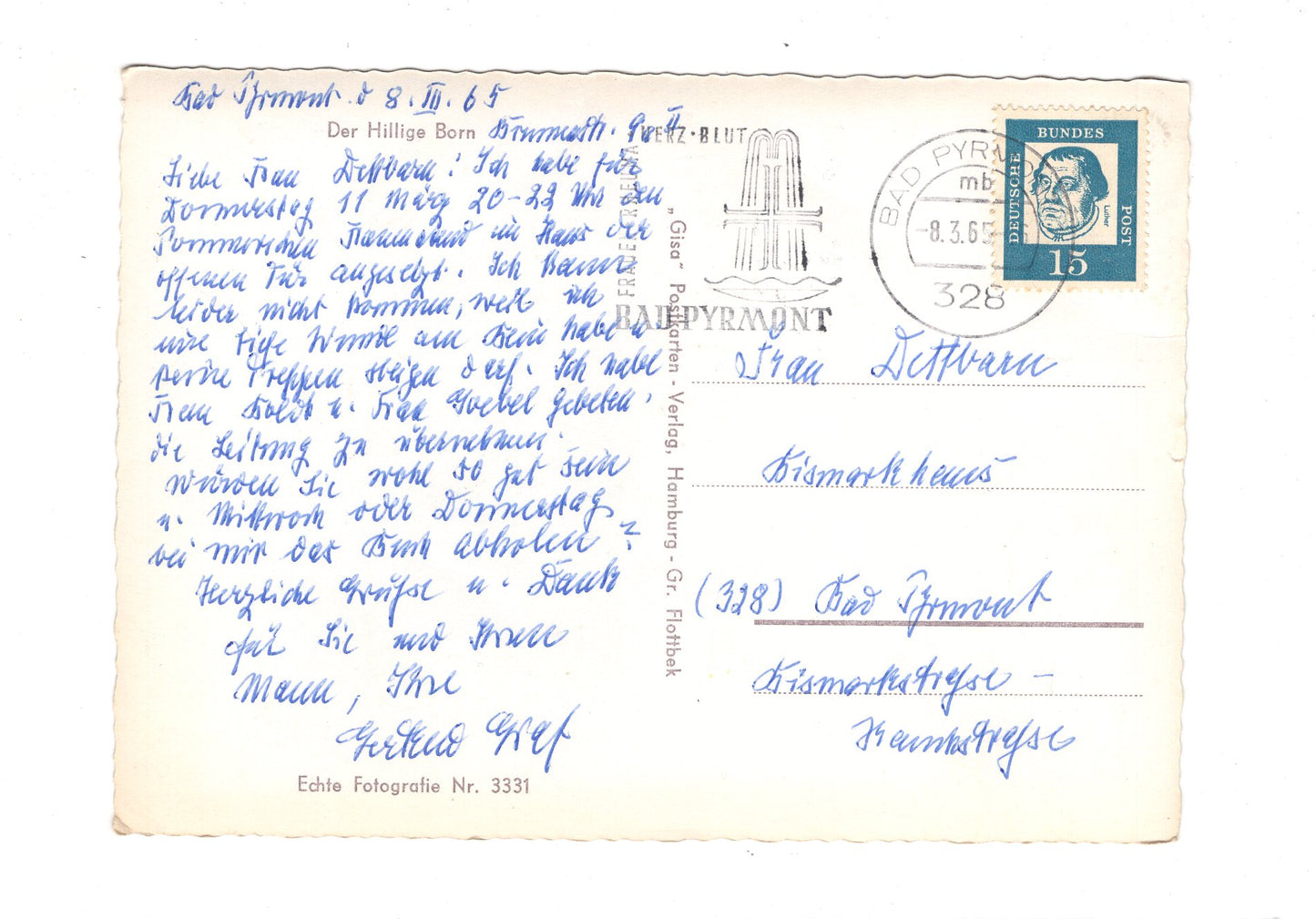 Ansichtskarte Bad Pyrmont / Der Hyllige Born / I1-58