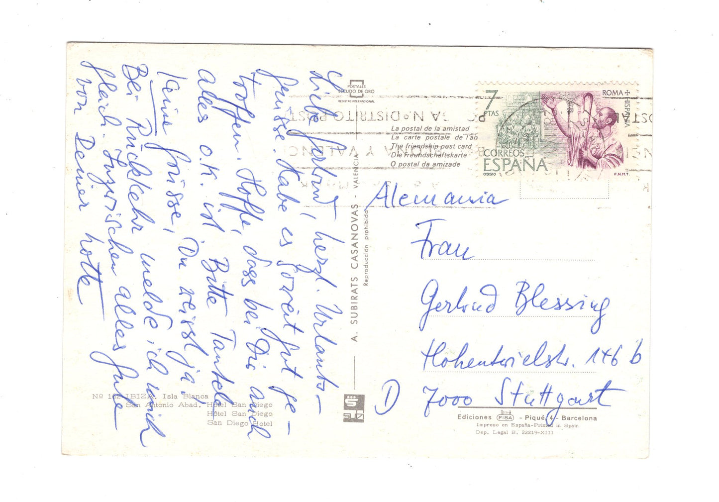 Ansichtskarte Ibiza / San Antonio / Hotel San Diego / Spanien