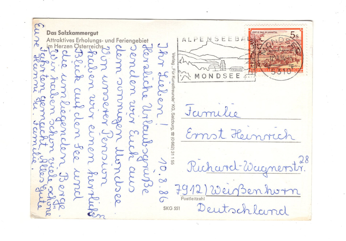 Ansichtskarte Salzkammergut / Österreich