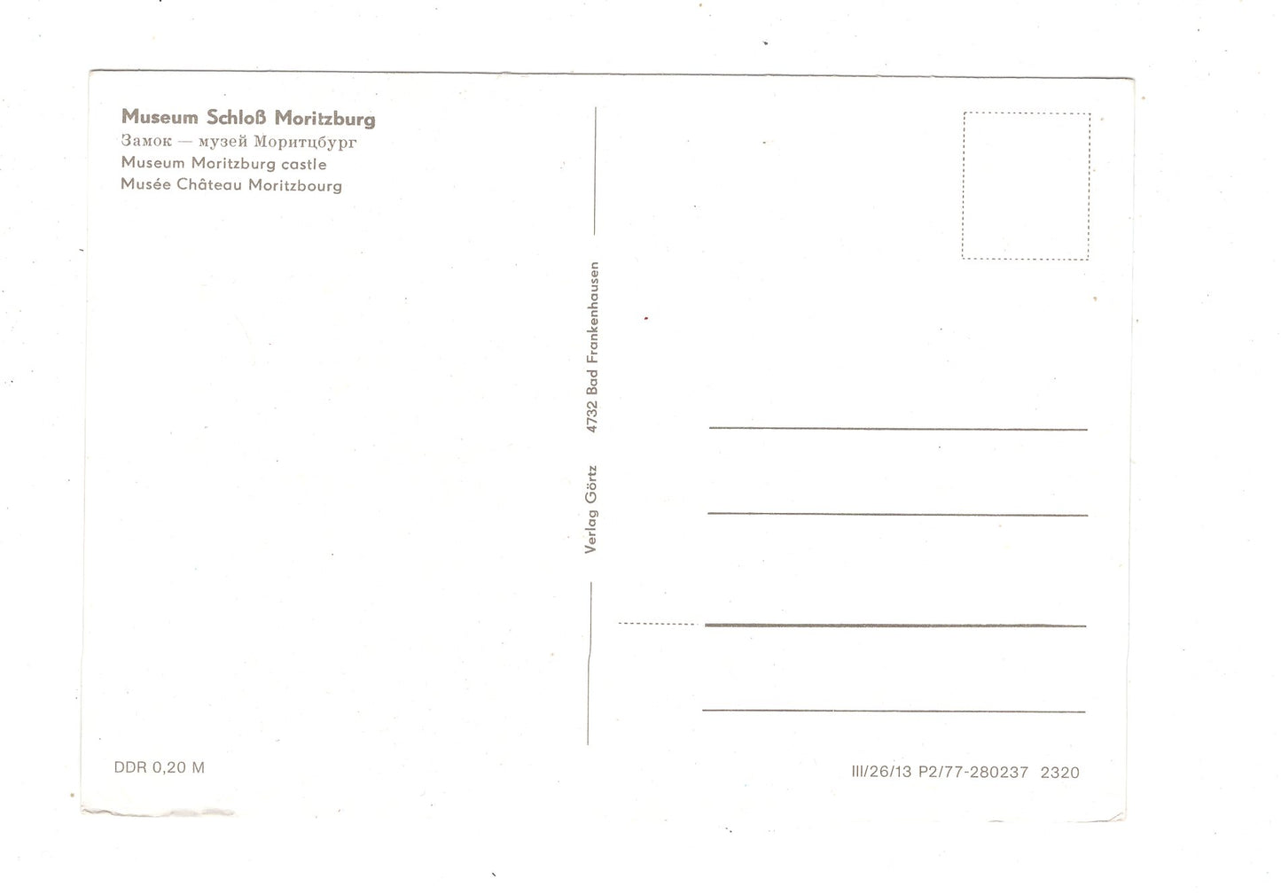Ansichtskarte Barockmuseum Schloss Moritzburg bei Dresden / L1-70