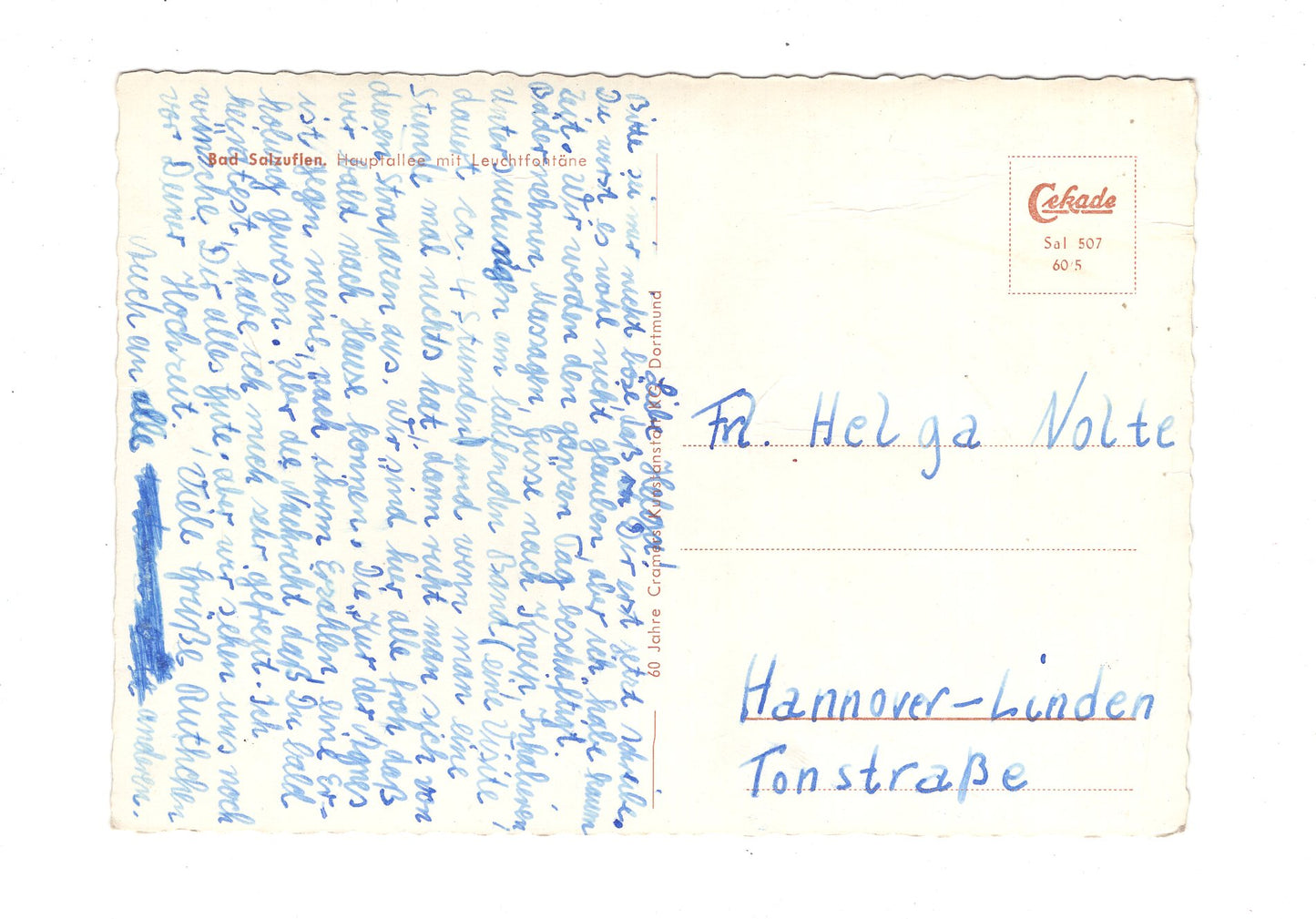 Ansichtskarte Bad Salzuflen / Hauptallee mit Leuchtfontäne
