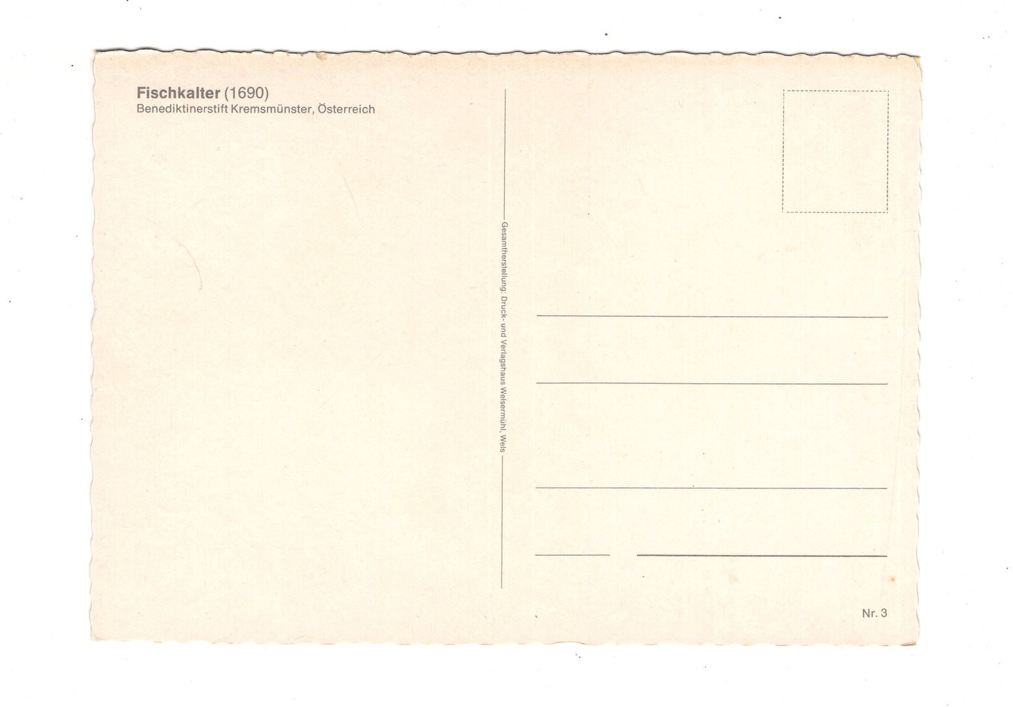 Ansichtskarte Fischkalter / Benediktinerstift Kremsmünster / Österreich