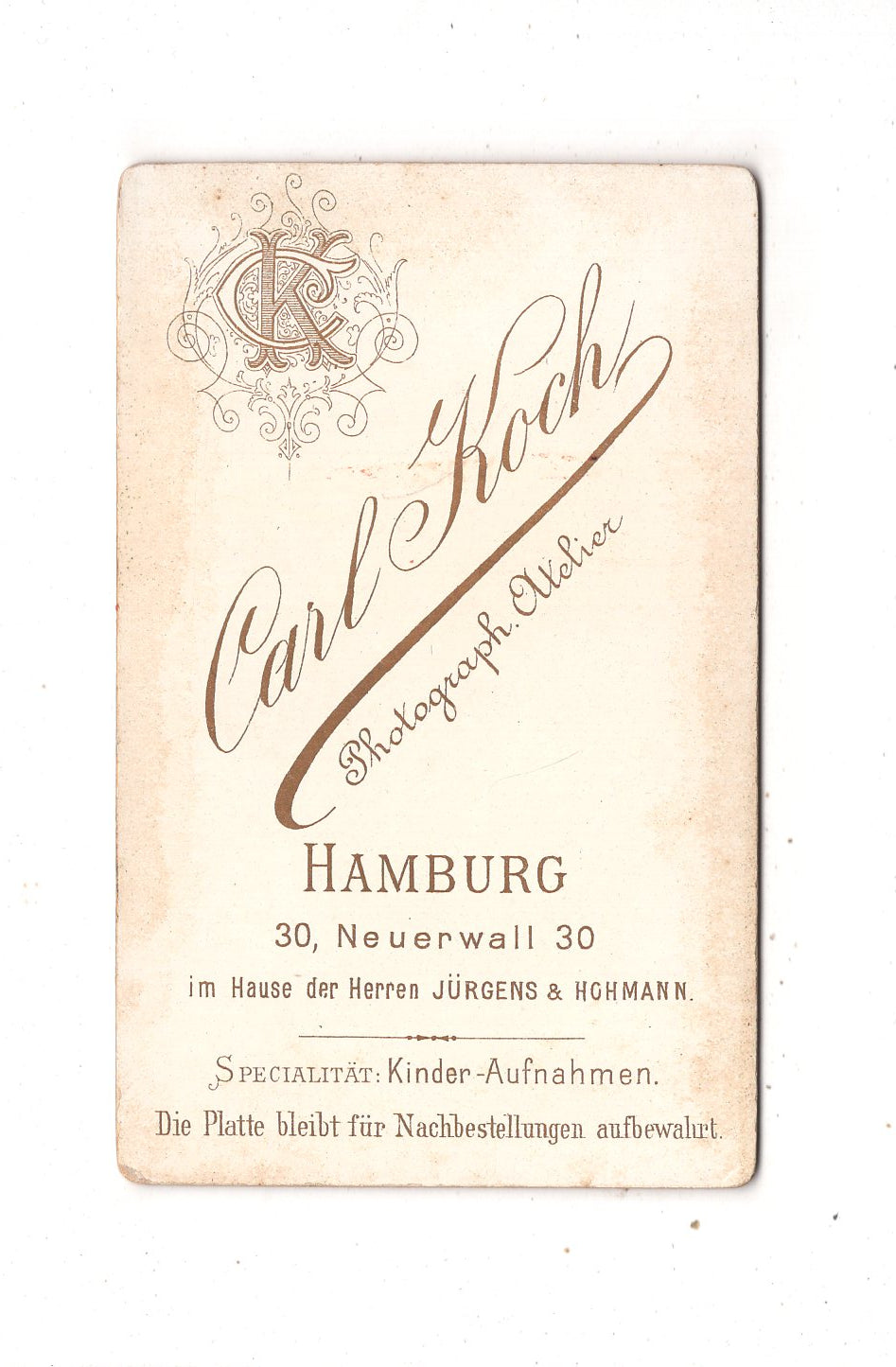 Fotografie Niedliches kleines Kind - Hamburg 1890er