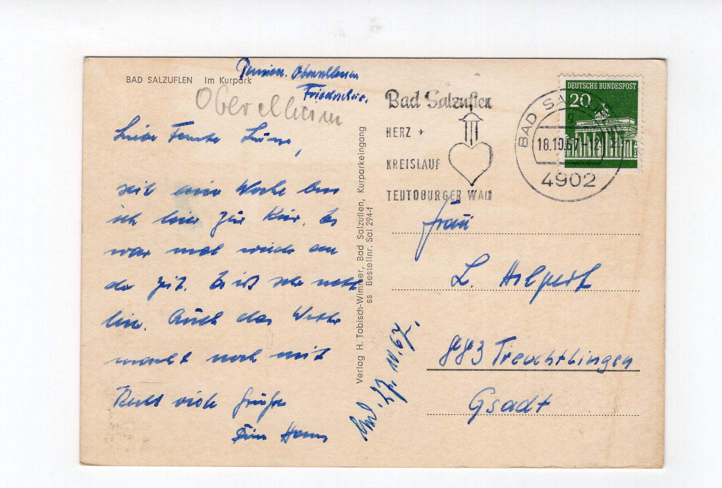 Ansichtskarte Bad Salzuflen / Im Kurpark