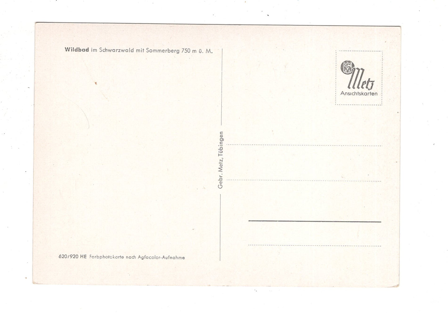 Ansichtskarte Wildbad im Schwarzwald mit Sommerberg / J1-70