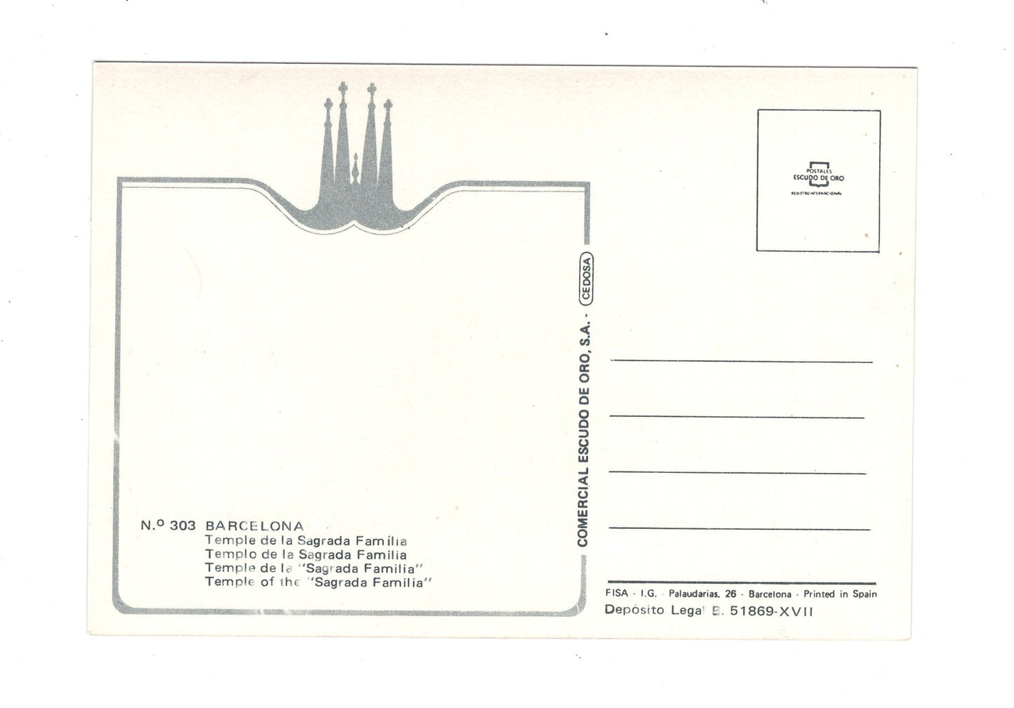 Ansichtskarte Barcelona / Sagrada Famila / Spanien