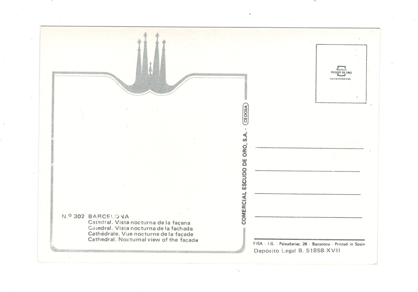 Ansichtskarte Barcelona / Catedral / Spanien