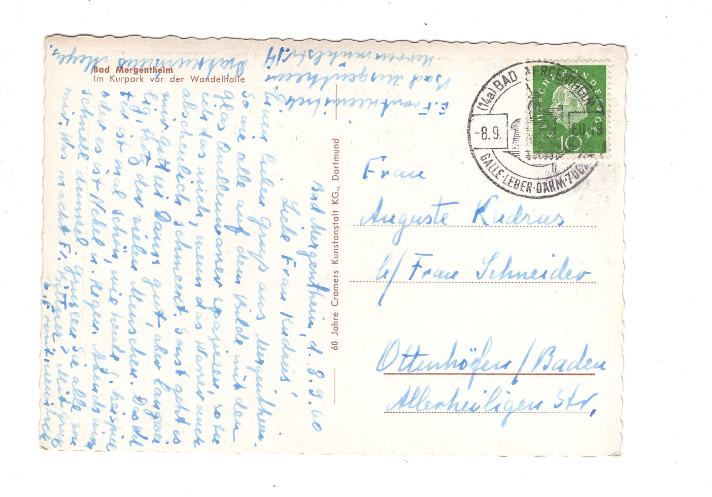 Ansichtskarte Bad Mergentheim / Im Kurpark vor der Wandelhalle / L1-70