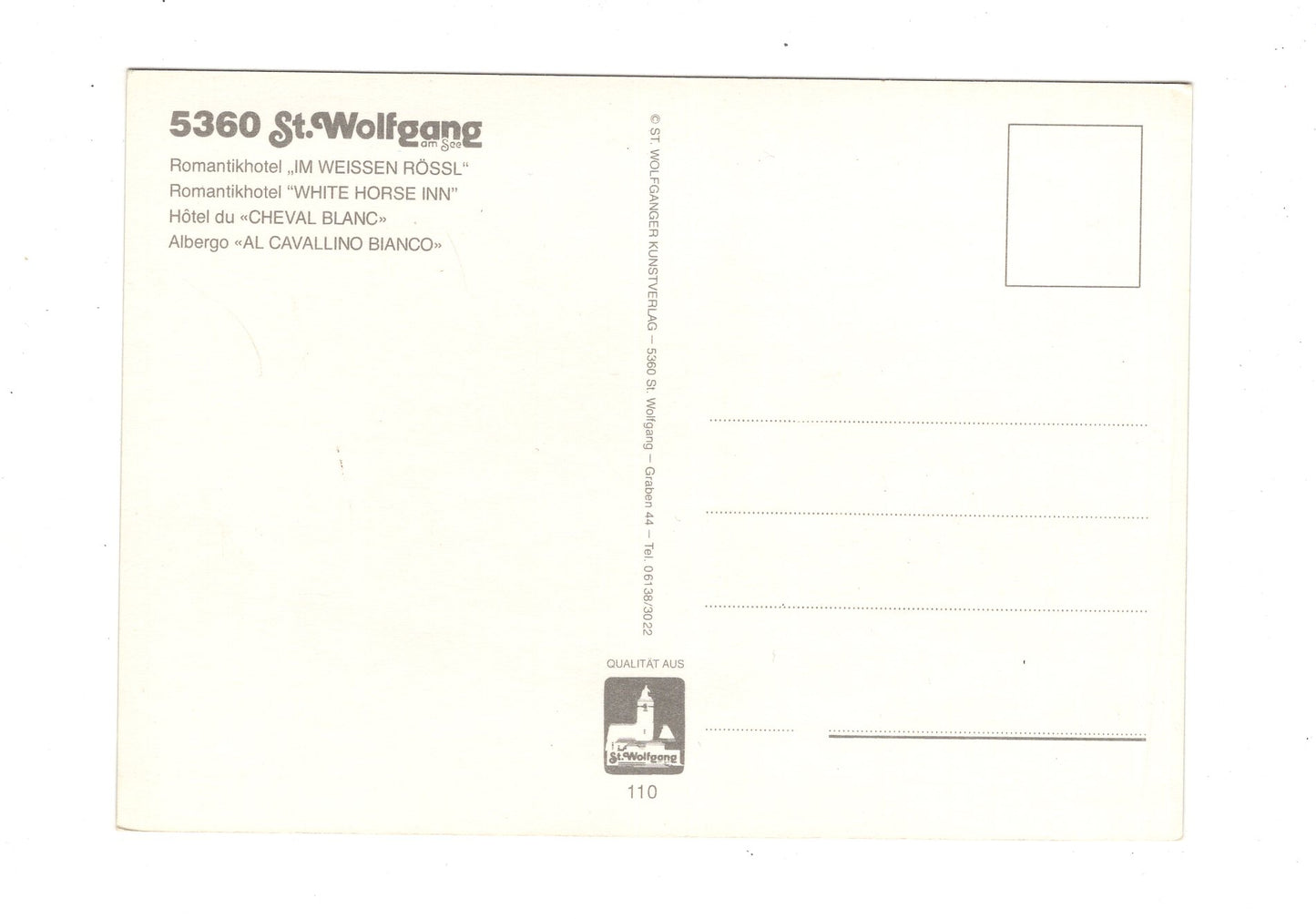 Ansichtskarte St. Wolfgang / Salzkammergut / Österreich