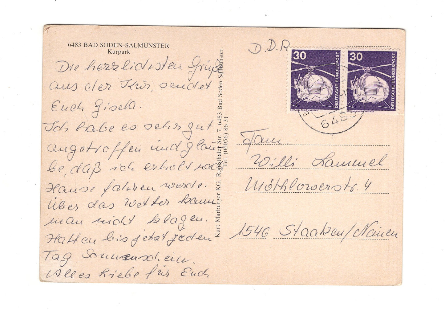Ansichtskarte Bad Soden-Salmünster / Kurpark