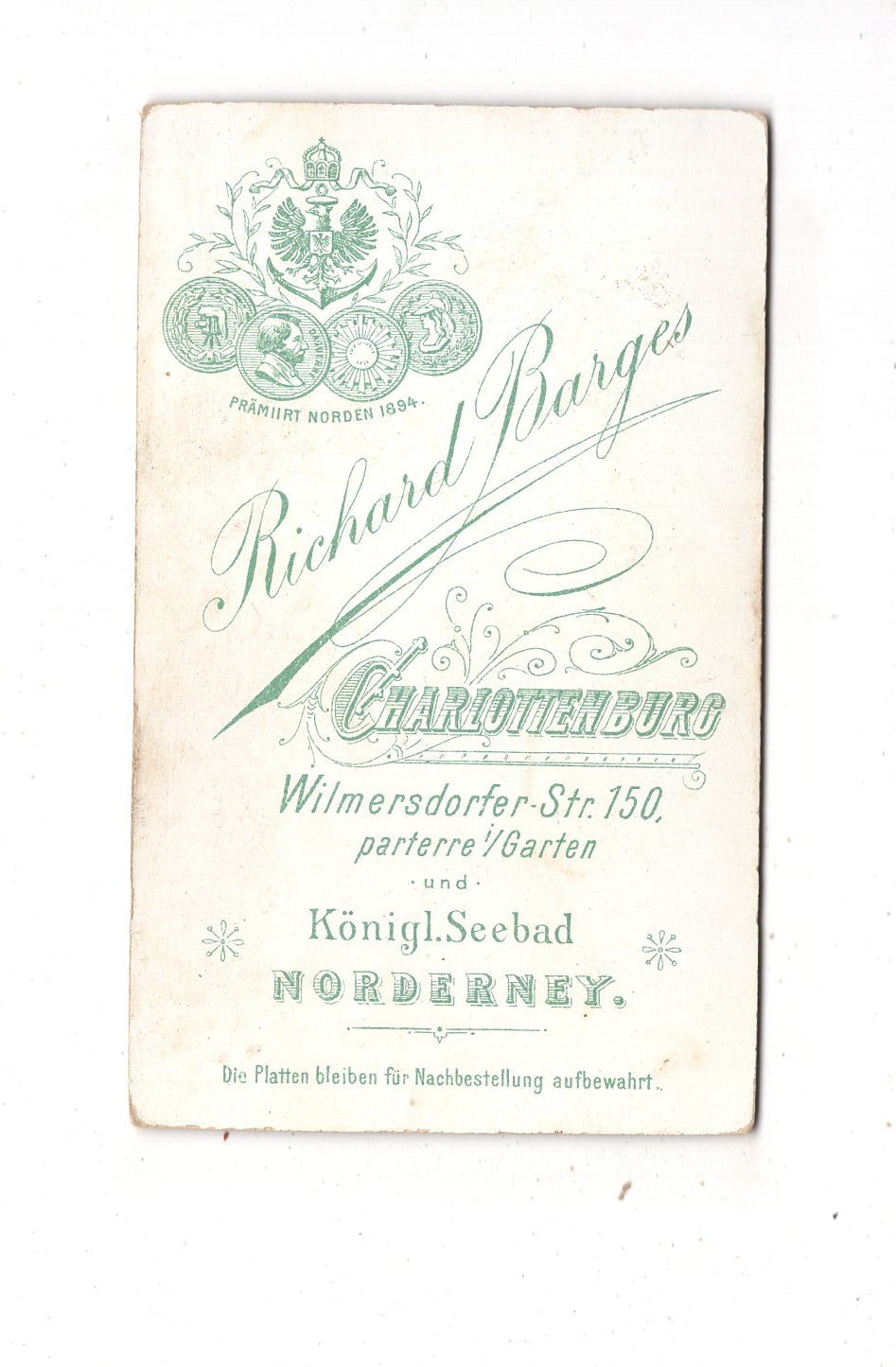 Fotografie Niedliches kleines Kind - Charlottenburg / Norderney 1890er / CDV M1-31