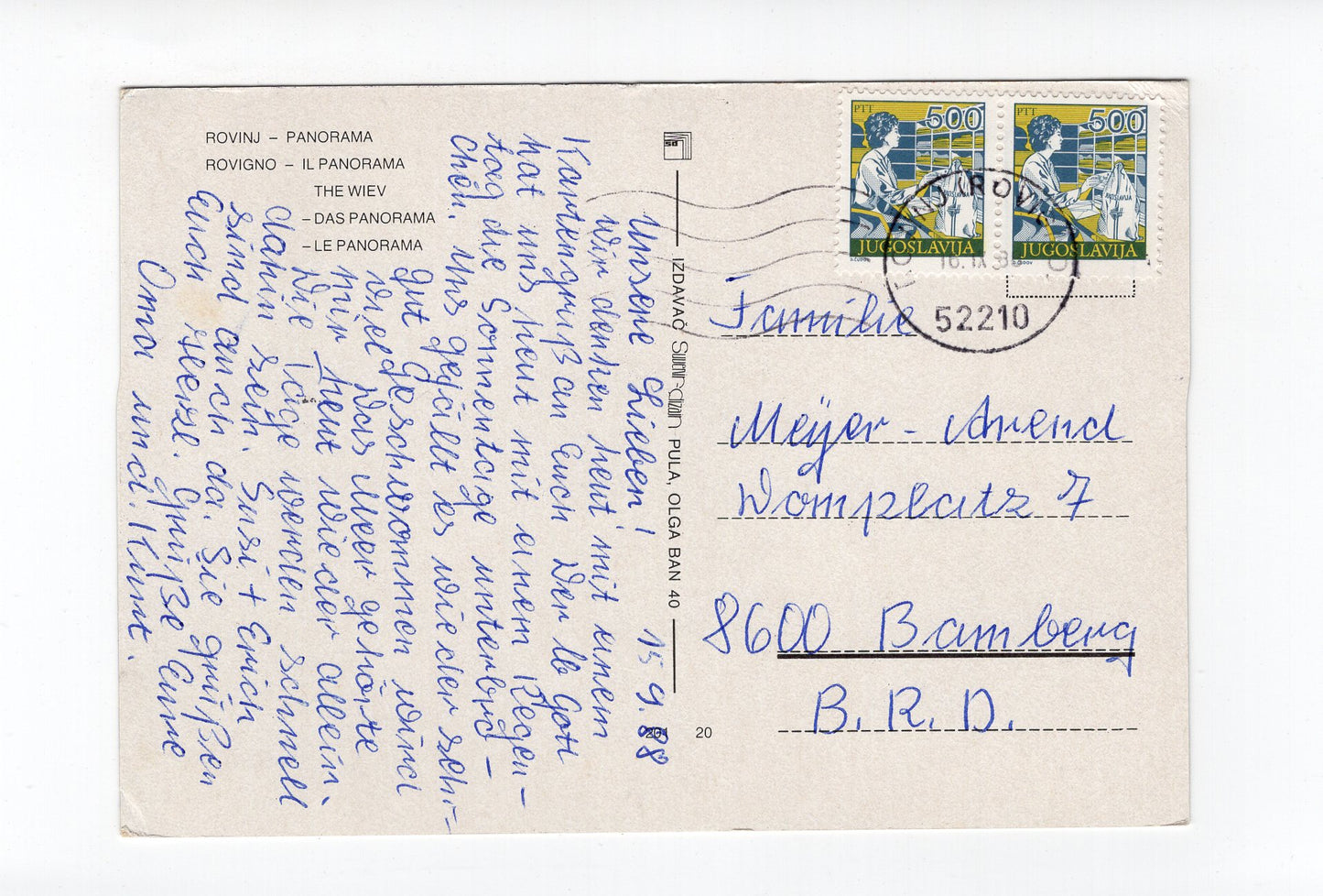 Ansichtskarte Rovinj / Kroatien