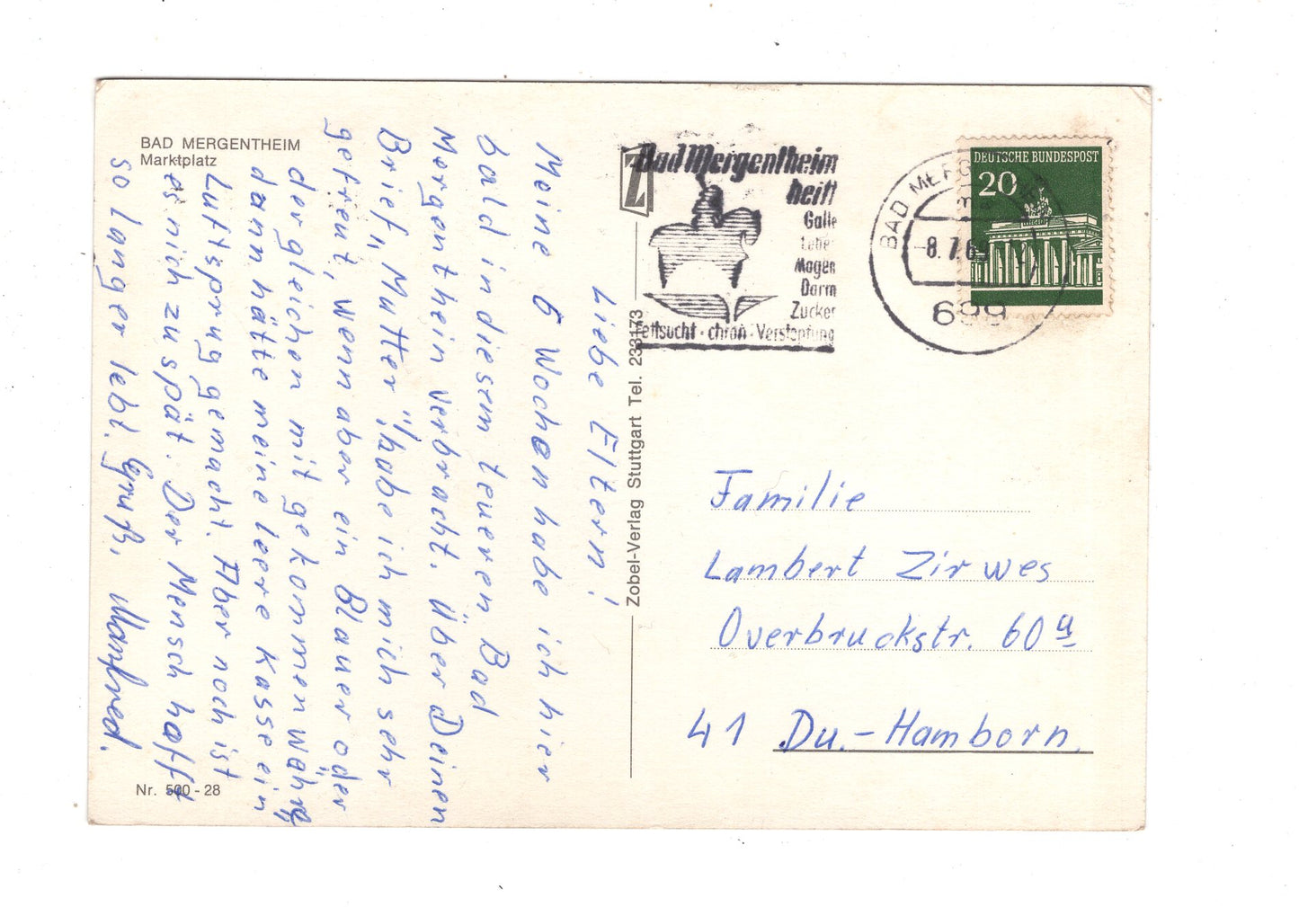 Ansichtskarte Bad Mergentheim / Marktplatz / L1-70