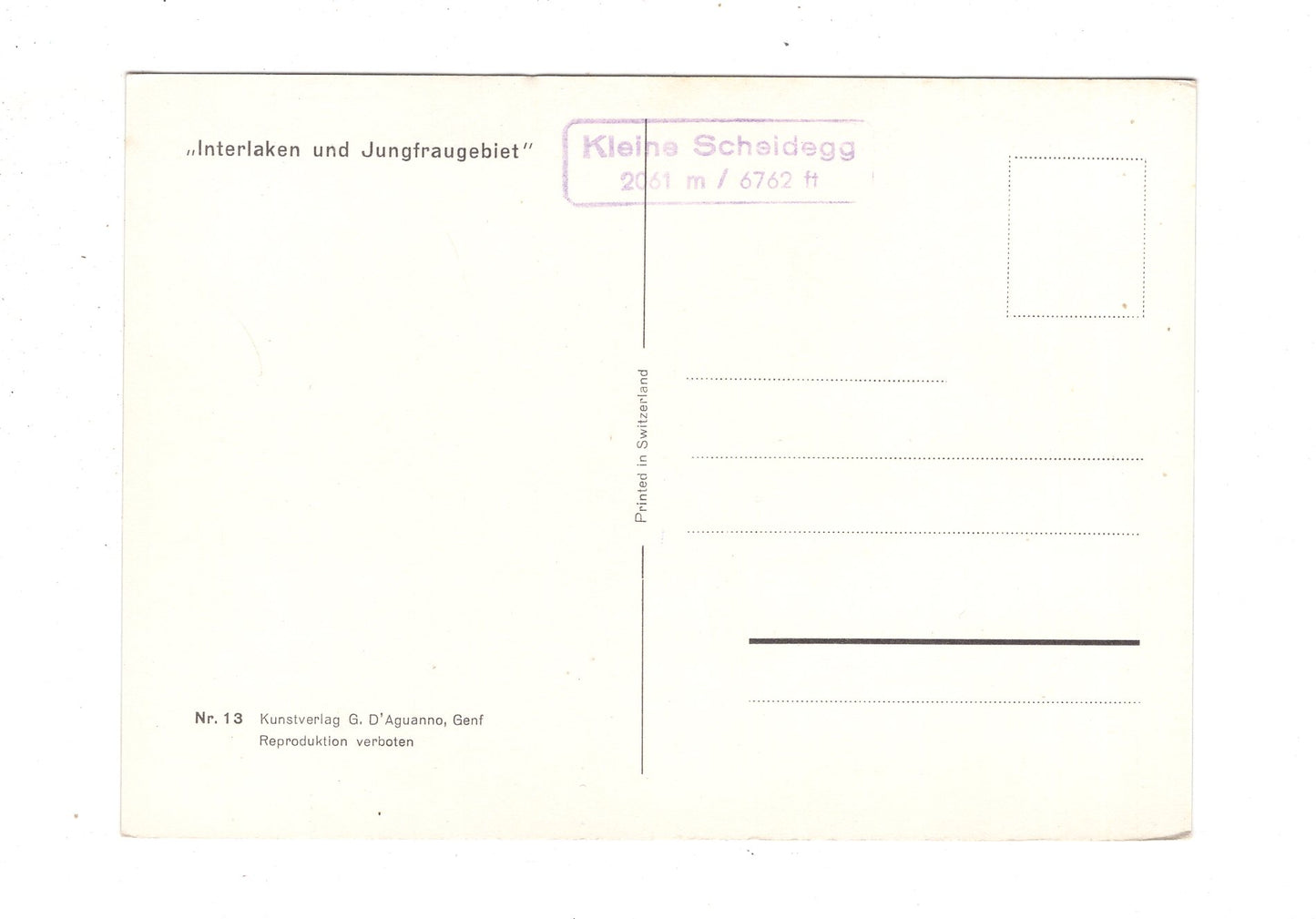 Ansichtskarte Interlaken und Jungfraugebiet / Schweiz