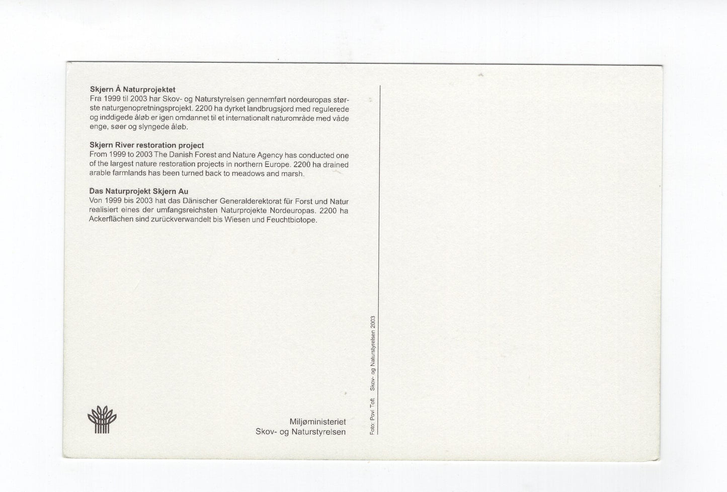 Ansichtskarte Naturprojekt Skjern Au / Dänemark