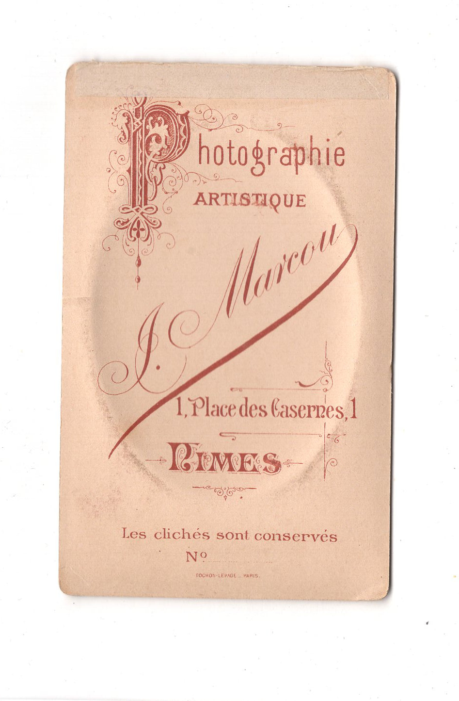 Fotografie Damenportrait - Nimes 1880er / CDV C1-09