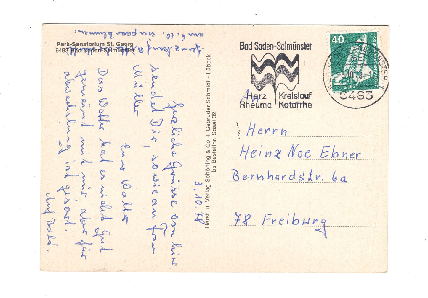 Ansichtskarte Bad Soden-Salmünster / Parksanatorium St. Georg