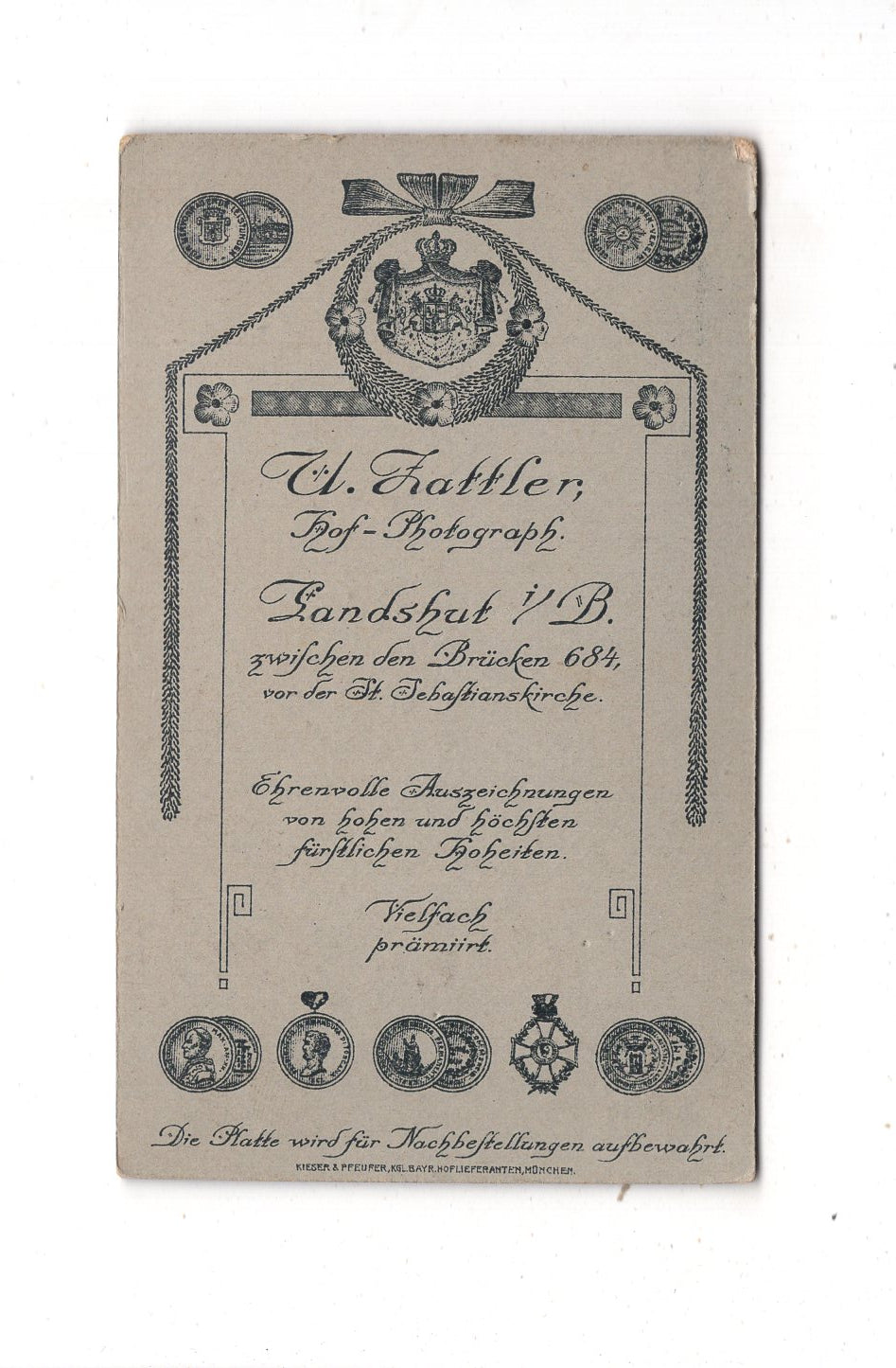Fotografie Feine Dame - Landshut 1900er / CDV L1-30
