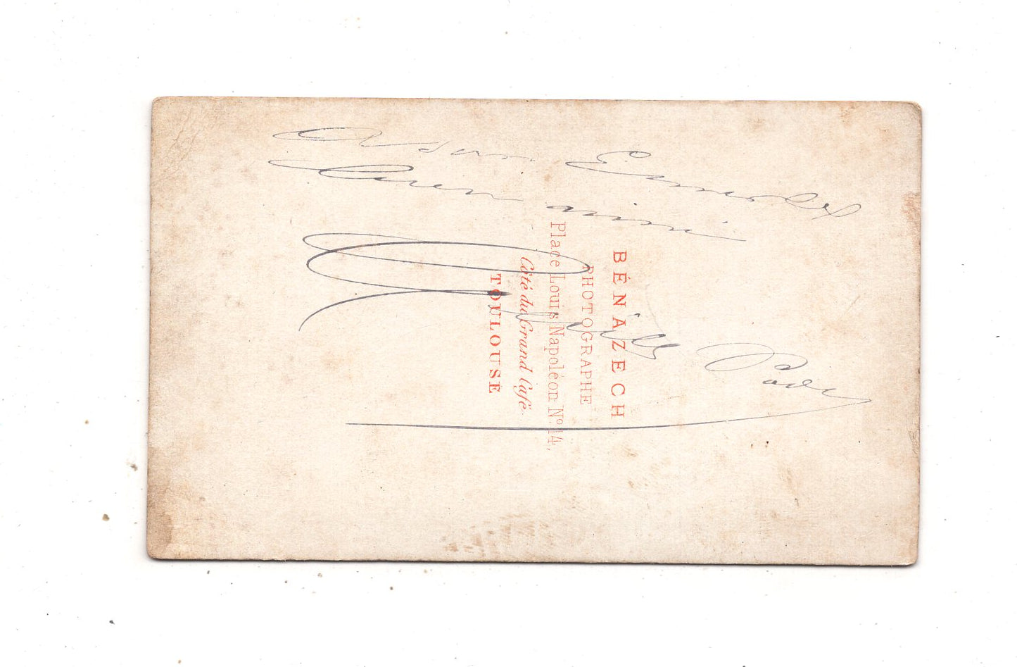 Fotografie Damenportrait mit Widmung - Toulouse 1870er